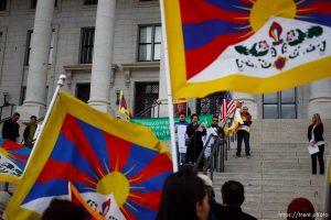 Trent Nelson  |  The Salt Lake Tribune Approximately sixty people turned out to show their support for human rights inTibet Wednesday October 24, 2012 at the state capitol in Salt Lake City, Utah. The rally was part of the Flame of Truth Relay, a worldwide torch relay to highlight dozens of Tibetan self-immolations since 2009 and promote a response from the United Nations. Pema Chagzoetsang, president of the Utah Tibetan ASsociation