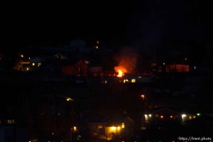 fires burning in town at night, Thursday November 29, 2012.