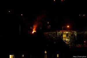 fires burning in town at night, Thursday November 29, 2012.