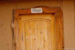 Zion sign over door, Friday November 30, 2012.