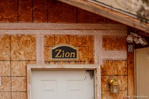 Zion sign over door, Friday November 30, 2012.