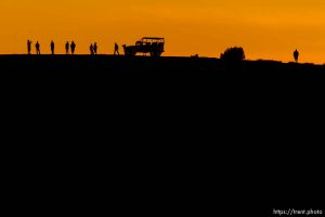 hummer tour on hell's revenge trail, and sunset above Moab, Wednesday April 3, 2013.