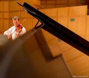 Trent Nelson  |  The Salt Lake Tribune
Pianist Vedrana Subotic and violinist Claude Halter rehearsing a Debussy sonata Wednesday July 3, 2013 for the opening concert of the Intermezzo Chamber Music Series in Salt Lake City.