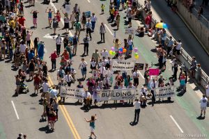 Trent Nelson  |  The Salt Lake Tribune Pride parade, Sunday June 8, 2014. mormons building bridges