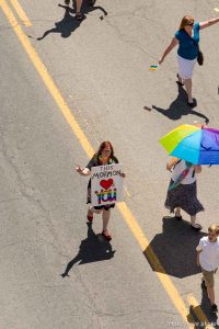 Trent Nelson  |  The Salt Lake Tribune Pride parade, Sunday June 8, 2014. mormons building bridges