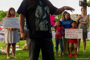 Trent Nelson  |  The Salt Lake Tribune A vigil at in Liberty Park in Salt Lake City, Wednesday July 9, 2014,  against any deportation of unaccompanied migrant children being held in large numbers at the border.