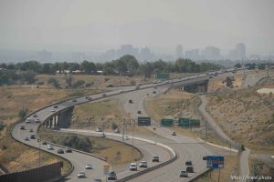 Trent Nelson  |  The Salt Lake Tribune Haze fills the Salt Lake Valley, Thursday July 17, 2014.