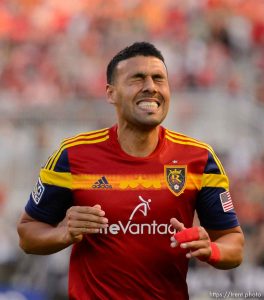 Trent Nelson  |  The Salt Lake Tribune
Real Salt Lake's Javier Morales (11) reacts to a missed shot as Real Salt Lake hosts Vancouver Whitecaps FC at Rio Tinto Stadium in Sandy, Saturday July 19, 2014.