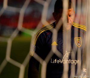 Trent Nelson  |  The Salt Lake Tribune
Real Salt Lake's Nick Rimando (18)  as Real Salt Lake hosts Vancouver Whitecaps FC at Rio Tinto Stadium in Sandy, Saturday July 19, 2014.