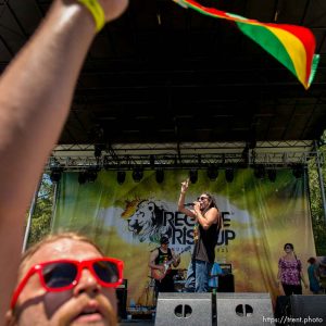 Trent Nelson  |  The Salt Lake Tribune
Antonio Elgueta, singing for Know UR Roots, at the Reggae Rise Up Festival in Liberty Park, Salt Lake City, Saturday July 12, 2014. The festival is in its fifth year and expects to draw close to 17,000 people over two days. Saturday night features Matisyahu and The Expandables. The festival continues Sunday with a lineup that includes Slightly Stoopid and Stephen Ragga Marley.