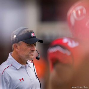 Trent Nelson  |  The Salt Lake Tribune Utah Utes head coach Kyle Whittingham, as Utah hosts Fresno State, college football at Rice-Eccles Stadium Saturday September 6, 2014.