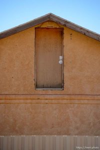 Trent Nelson  |  The Salt Lake Tribune
door on second floor, no landing, in Hildale/Colorado City, Thursday September 25, 2014.