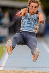 Trent Nelson  |  The Salt Lake Tribune Salem Hills's Tyler Denning competes in the 4A long jump at the state high school track meet in Provo, Saturday May 16, 2015.