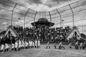 Trent Nelson  |  The Salt Lake Tribune The Herriman and Copper Hills High School softball teams meet at home plate following Herriman's win, in West Valley City, Thursday May 21, 2015.