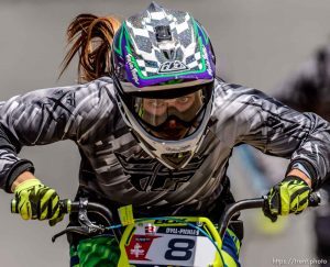 Trent Nelson  |  The Salt Lake Tribune Dyllan Calwell races at the U.S. BMX National Series at Rad Canyon BMX in South Jordan, Saturday June 13, 2015.