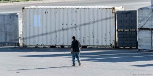 Trent Nelson  |  The Salt Lake Tribune A worker from Phaze Concrete leaves the construction site of the new Rawlins High School in Rawlins, Wyoming, Tuesday June 30, 2015.