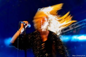 Trent Nelson  |  The Salt Lake Tribune Singer Taylor Momsen on stage as The Pretty Reckless performs at Saltair, Wednesday June 3, 2015.