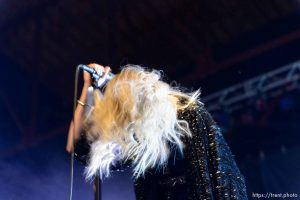 Trent Nelson  |  The Salt Lake Tribune Singer Taylor Momsen on stage as The Pretty Reckless performs at Saltair, Wednesday June 3, 2015.