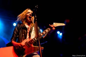 Trent Nelson  |  The Salt Lake Tribune Lzzy Hale on stage as Halestorm performs at Saltair, Wednesday June 3, 2015.
