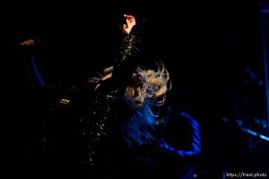 Trent Nelson  |  The Salt Lake Tribune Singer Taylor Momsen on stage as The Pretty Reckless performs at Saltair, Wednesday June 3, 2015.