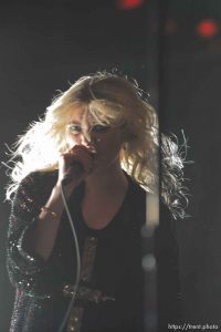 Trent Nelson  |  The Salt Lake Tribune Singer Taylor Momsen on stage as The Pretty Reckless performs at Saltair, Wednesday June 3, 2015.