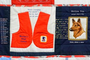 Trent Nelson  |  The Salt Lake Tribune
A quilt on display at the Salt Lake County Fair in South Jordan, Wednesday August 12, 2015. The fair opened Wednesday, celebrating its 79th year with events, rides, exhibitions and activities designed to be “fun for the whole herd.”