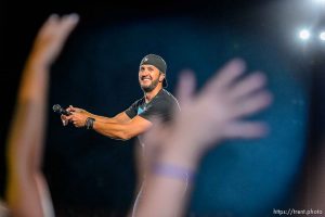 Trent Nelson  |  The Salt Lake Tribune Luke Bryan performs at USANA Amphitheatre in West Valley City, Wednesday August 26, 2015.