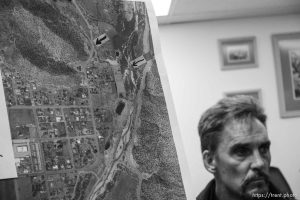 Trent Nelson  |  The Salt Lake Tribune Mike Watkiss, flash flood press conference at colorado city hall,  Tuesday September 15, 2015. Eight people had died and five remained missing Tuesday morning, the day after an SUV and a van were washed off a road during a flash flood in this polygamous Utah-Arizona border community