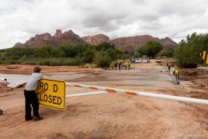 Trent Nelson  |  The Salt Lake Tribune Hildale Street was closed Tuesday September 15, 2015, the day after a flash flood killed nine people (with four still missing) when an SUV and a van were washed off a road during a flash flood in this polygamous Utah-Arizona border community.