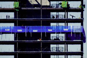 Trent Nelson  |  The Salt Lake Tribune Workers on the job building 111 Main, a new high-rise in Salt Lake City, Tuesday September 22, 2015.