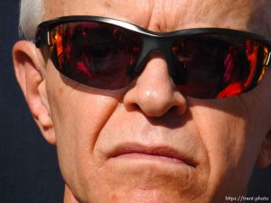 Trent Nelson  |  The Salt Lake Tribune A supporter of Salt Lake City Mayor Ralph Becker looks on as Becker kicks off the second phase of his re-election campaign, at the City and County Building in Salt Lake City, Tuesday September 8, 2015.