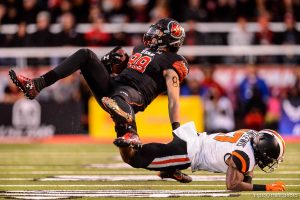 Trent Nelson  |  The Salt Lake Tribune Utah Utes tight end Harrison Handley (88) is tripped up by Oregon State Beavers safety Cyril Noland-Lewis (17) as the University of Utah hosts Oregon State, NCAA football at Rice-Eccles Stadium in Salt Lake City, Saturday October 31, 2015.