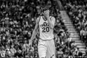 Trent Nelson  |  The Salt Lake Tribune Utah Jazz forward Gordon Hayward (20) as the Utah Jazz host the Toronto Raptors, NBA basketball at Vivint Smart Home Arena in Salt Lake City, Wednesday November 18, 2015.