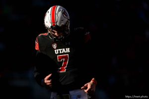 Trent Nelson  |  The Salt Lake Tribune Utah Utes quarterback Travis Wilson (7) leaves the field at halftime as the University of Utah hosts UCLA, NCAA football at Rice-Eccles Stadium in Salt Lake City, Saturday November 21, 2015.