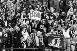 Trent Nelson  |  The Salt Lake Tribune utah state fans, as Utah State hosts BYU, NCAA football in Logan, Saturday November 28, 2015.