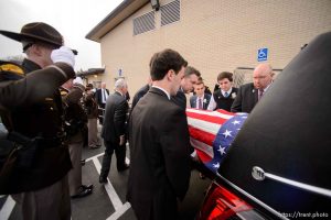 Trent Nelson  |  The Salt Lake Tribune
Pallbearers at the funeral of former Utah Governor Olene Walker in Salt Lake City, Friday December 4, 2015. Walker was the first woman to occupy the state's top office. She died Saturday 11/28 at the age of 85 from natural causes.