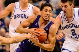 Trent Nelson  |  The Salt Lake Tribune Weber State's Jeremy Singling drives on BYU's Zac Seljaas, as BYU faces Weber State, NCAA basketball at Vivant Smart Home Arena in Salt Lake City, Saturday December 5, 2015.