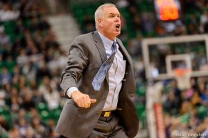 Trent Nelson  |  The Salt Lake Tribune BYU basketball coach Dave Rose, as BYU faces Weber State, NCAA basketball at Vivant Smart Home Arena in Salt Lake City, Saturday December 5, 2015.