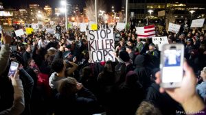 Trent Nelson  |  The Salt Lake Tribune Protesters will gather at the Wallace Bennett Federal Building and march to the Public Safety Building to protest the police shooting of 17-year-old Abdi Mohamed on Saturday night, Monday February 29, 2016.