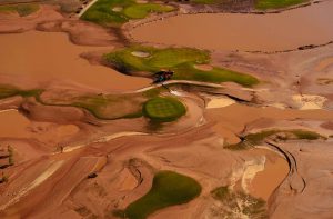 Flood damaged areas.