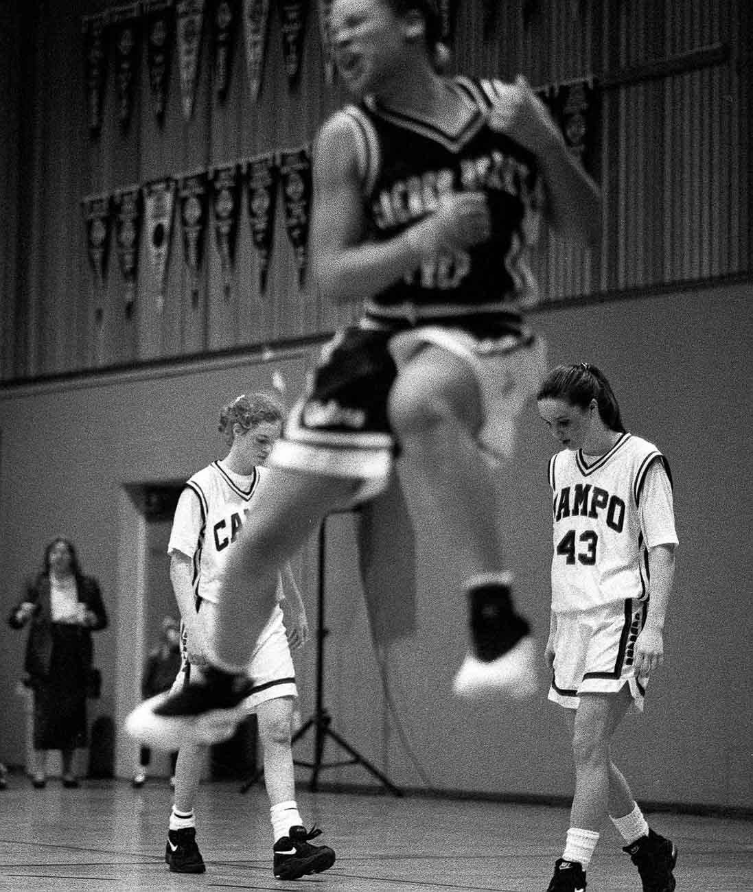 campolindo high school basketball, after loss. marci ernsberger, courtney moll