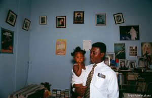 Ben Ntiamoah and young girl (his daughter?) at Ben Ntiamoah's house
