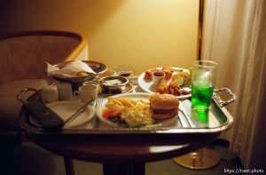 Room service meal with 