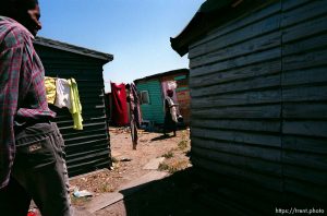 Asher Mvula in his backyard.