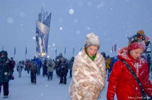 The first scheduled competition of the 2002 Olympic Winter Games, the K90 Ski Jump Qualification, was canceled due to high winds Friday morning. Woman with 