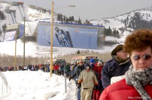 The first scheduled competition of the 2002 Olympic Winter Games, the K90 Ski Jump Qualification, was canceled due to high winds Friday morning. Woman with 