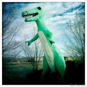 statue near dinosaur national monument