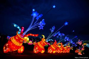 (Trent Nelson | The Salt Lake Tribune)   Dragon Lights SLC, part of the China Lights touring festival, opens on March 23 and continues through May 6 at the Utah State Fairpark. This international cultural experience includes 39 custom-built illuminated exhibits, traditional Chinese handicrafts, dance and acrobatic performances, and a variety of Chinese food and traditional fair food and beverages. Dragon Lights SLC provides an opportunity for the community to explore the ancient culture of China while learning about China today. Wednesday March 21, 2018.