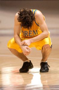 Orem's Alex Call after the loss. Box Elder vs. Orem, 4A state high school basketball semifinals Friday at Weber State University, Ogden.