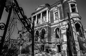 Bombed out Olympic Museum in Sarajevo.